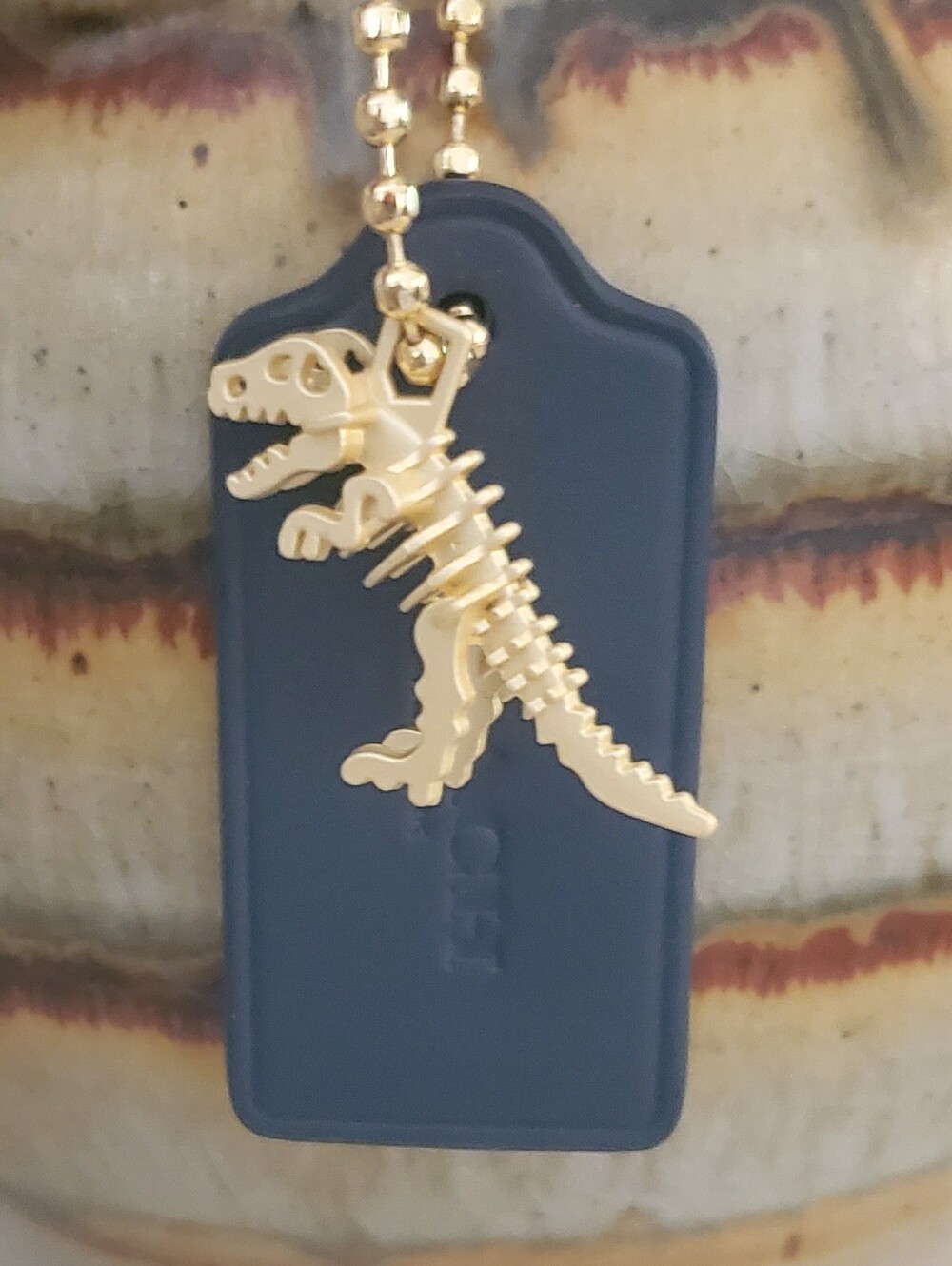 🦖Coach Navy Blue Replacement Hangtag With UB Rexy Charm💕